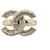Chanel Gold Gold Plated CC Rhinestone Ring Golden Metal Gold-plated  ref.1626223