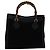 Borsa a mano GUCCI in pelle scamosciata nera e oro Bamboo 002 1186 0260 Auth ep5511 Nero D'oro - vista 3