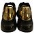Sneakers Alexander McQueen Oversized Pelle Nere e Oro 38 Nero D'oro - vista 3
