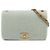 Chanel Gris Acolchado de Piel de Oveja con Cadena Castaño
