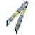 Hermès Hermes Twilly Scarf Muffler Au Pays Des Oiseaux Fleurs Blue Yellow Turquoise Silk  ref.1629180