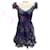 Autre Marque Marchesa Notte Navy Blue Multi Watercolor Garland Mini Dress Polyester  ref.1629687