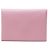 Tarjetero de cuero Epsom Calvi Duo de Hermès Rosa