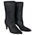 Chanel Botas Gabrielle Negro Plata Cuero Satén