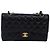 CHANEL Borsa a Spalla Matelassé in Pelle Nera con Catena Dorata CC Auth 88183 Nero D'oro - vista 13