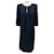 Autre Marque Armani Collezioni Navy Blue 2015 Three-Quarter Sleeved Keyhole Crepe Dress Polyester  ref.1632966