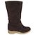 Autre Marque Dunkelbraune Lederstiefel mit Shearling Futter