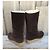 Autre Marque Dunkelbraune Lederstiefel mit Shearling Futter - Ansicht 5