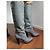 Sergio Rossi Blade Runner Lederstiefel mit Absatz Grau - Ansicht 4