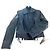 CHANEL Lederjacke Marineblau