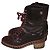 Botines Chanel de cuero acolchado rojo oscuro Burdeos