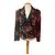 Kenzo Samtjacke Schwarz mit bunten Blumen Mehrfarben