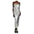 Autre Marque Silver strapless knotted sequined crepe midi dress - size UK 6 Silvery Polyester  ref.1636458