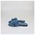 Hermès Pantofole Oran in shearling blu Hermes - vista 5