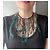 Autre Marque Collana Salviati in perle e piume in vetro di Murano Nero Argento Blu Bronzo - vista 2