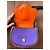 Autre Marque Bolsa de couro artesanal roxa e laranja com couro exótico Prata Roxo Roxo escuro - vista 5