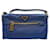 Borsa a spalla in nylon blu Prada
