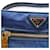 Borsa a spalla in nylon blu Prada - vista 7