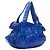 Borsa a mano in pelle squamata blu cobalto Zagliani - vista 3