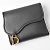 Christian Dior Navy Leder Dreifach-Brieftasche Marineblau - Ansicht 3
