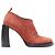 Stivaletti in suede rosso bruciato con tacco chunky curvo di Ann Demeulemeester