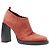 Stivaletti in suede rosso bruciato con tacco chunky curvo di Ann Demeulemeester - vista 2
