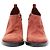Stivaletti in suede rosso bruciato con tacco chunky curvo di Ann Demeulemeester - vista 3