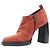 Stivaletti in suede rosso bruciato con tacco chunky curvo di Ann Demeulemeester - vista 4
