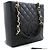Bolsa de compras CHANEL Caviar PST com corrente, preta acolchoada Preto
