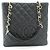Bolsa de compras CHANEL Caviar PST com corrente, preta acolchoada Preto - vista 2