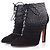 Alaïa Schwarze Wildleder Schnürstiefel mit Laserschnitt
