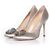 Décolleté in satin Hangisi di Manolo Blahnik Grigio