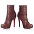 Bottes à plateforme en python Christian Louboutin Marron - vue 3