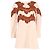Chloé Vestido Mini de Lana Beige con Encaje Castaño