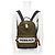 nuovo zaino VERSACE in nylon verde con logo riflettente e tracolla Greca arancione - vista 2