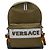nuovo zaino VERSACE in nylon verde con logo riflettente e tracolla Greca arancione - vista 3