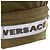 nuovo zaino VERSACE in nylon verde con logo riflettente e tracolla Greca arancione - vista 7