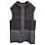 Kenzo K Patch Button Down Hooded Vest Jacket in Grey and Black Wool and Nylon