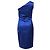 Michael Kors Mini Kratz-Effekt Ein-Schulter Kleid aus blauer Satin - Ansicht 3