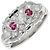 Autre Marque Pt900 Rubin-Diamant-Ring