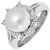 Autre Marque Pt900 Perlenring mit Diamant 0,28 ct