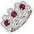 Autre Marque Pt900 Ruby Diamond Ring