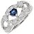 Autre Marque Herzring aus Pt900-Platin mit Saphir von 0,44 ct und Diamant von 0,85 ct, Größe 11