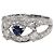 Autre Marque Herzring aus Pt900-Platin mit Saphir von 0,44 ct und Diamant von 0,85 ct, Größe 11 - Ansicht 4