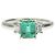 Autre Marque Platinring Pt900 mit Smaragd 1,06 ct und Melee-Diamanten 0,23 ct Grün - Ansicht 3