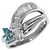 Autre Marque Pt900 Marquise-Schliff Diamant blauer Diamantring