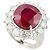 Autre Marque Anillo de platino Pt900 con rubíes y diamantes, tamaño 15 Roja