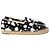 Timeless Mocasines espadrilles en tweed negro con estampado de pintura salpicada y logo CC de Chanel
