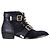 Botas de tornozelo Chloé com fivela e detalhes de cadarço em camurça preta Preto