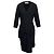 Vestido midi peplum a rayas en negro de viscosa de Jason Wu